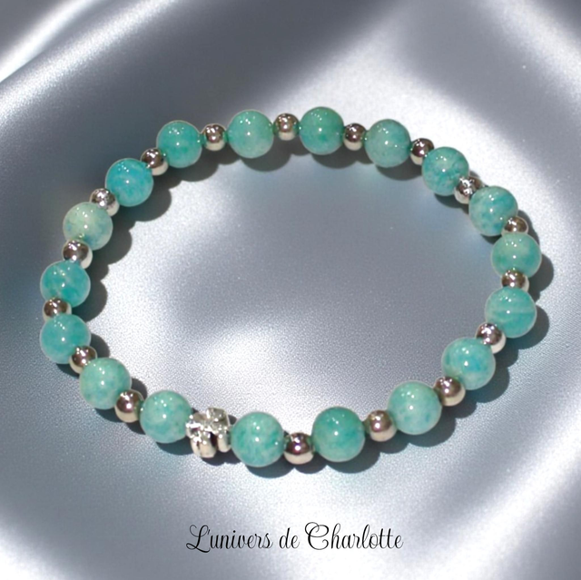 Bracelet "Amazonite du Pérou" - Perle 6 mm - REF56