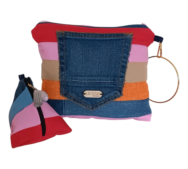 Conjunto “Colores con Historia” – Bolso de mano y monedero artesanal
