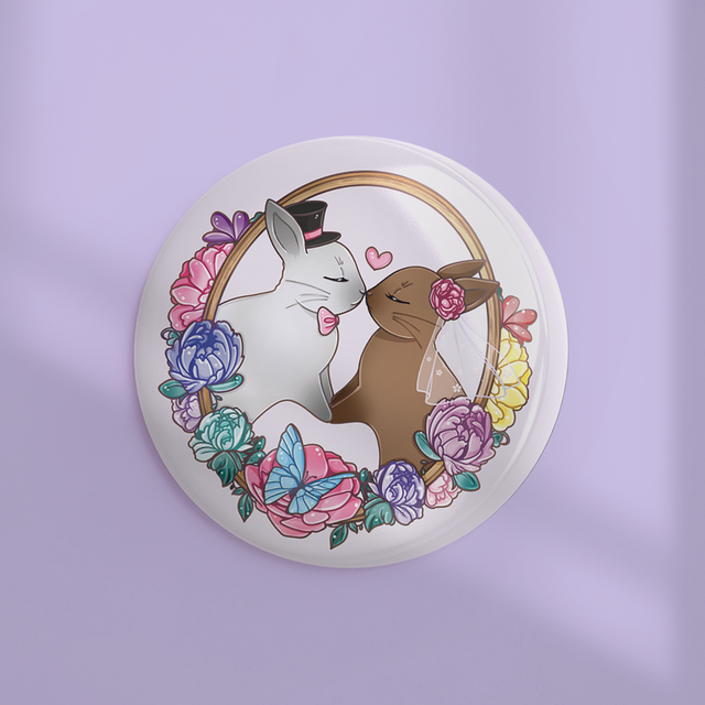 Badge glossy 58mm BUNNY WEDDING
