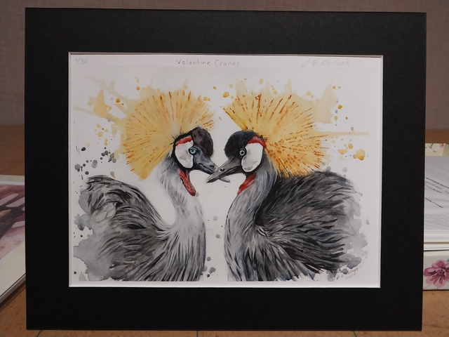 Valentine Cranes A5 limited edition signed print 