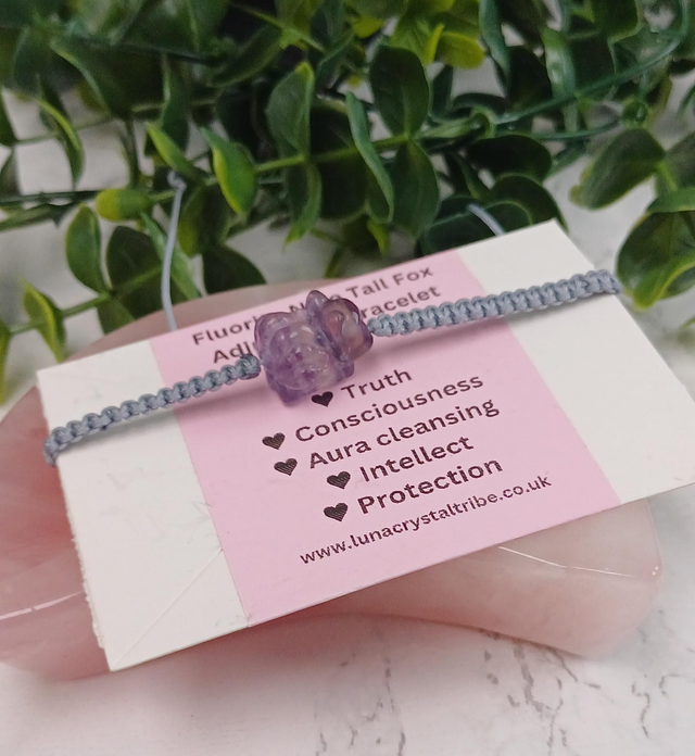 Fluorite 9 Tail Fox Adjustable Bracelet 