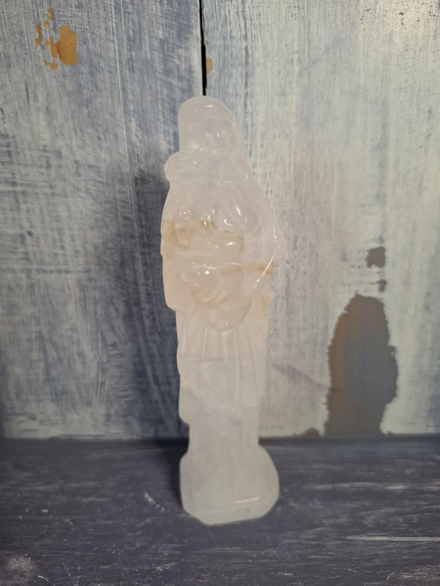 Clear Quartz Virgin Mary with Child 