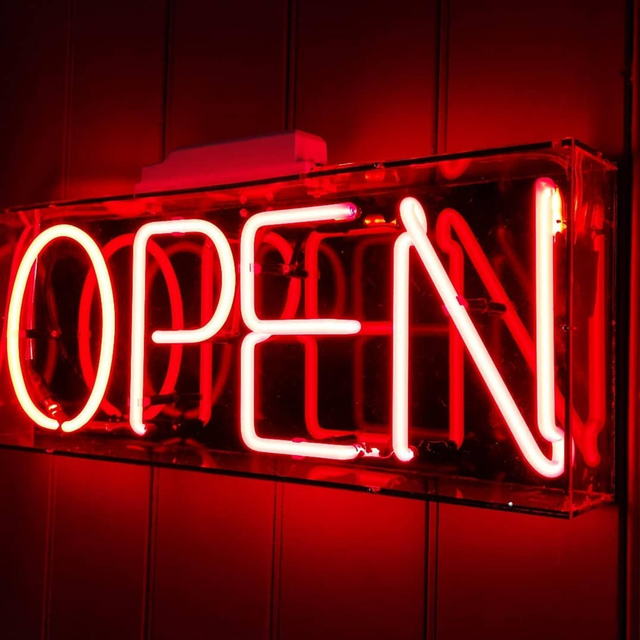 Open Neon Sign
