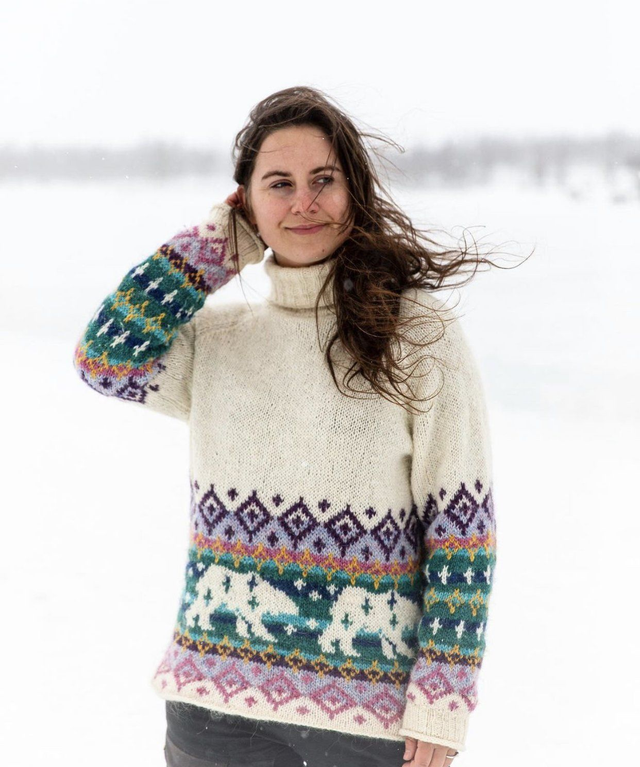 Kvitebjørn - White Bear - Col 01 (White Lettlopi - 8 Colours) - Wool & Pattern - Linka Neumann