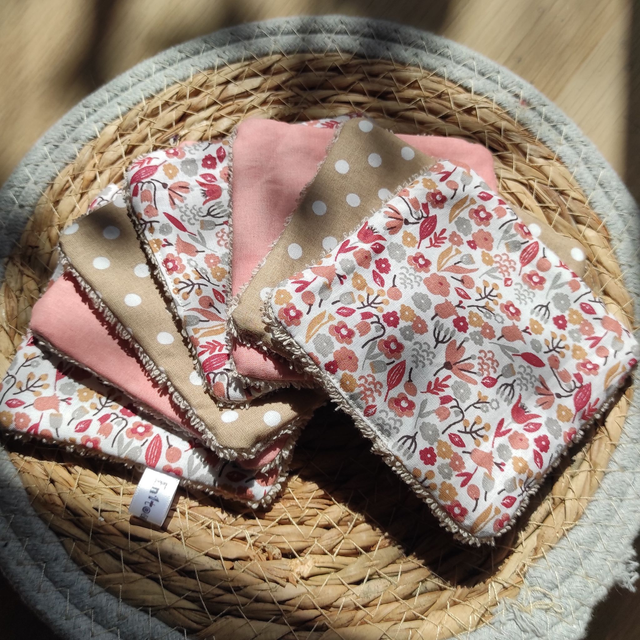 Lingettes lavables &quot;Liberty marsala&quot;