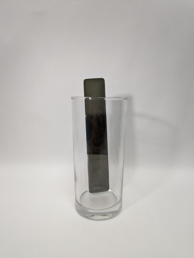 Touillette en verre fusionner gris et gris