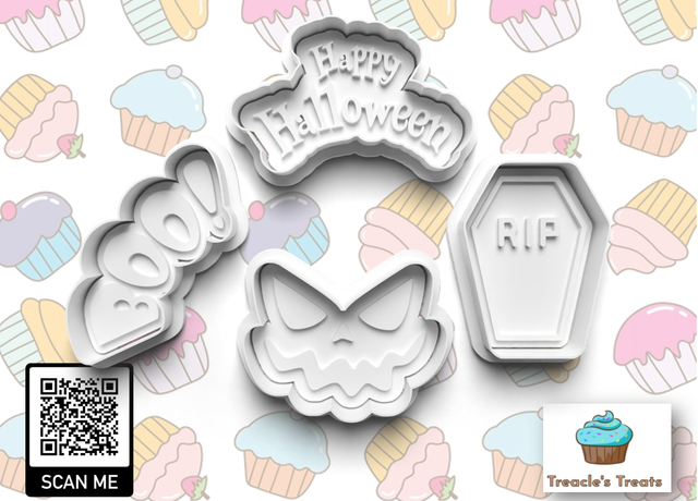 Halloween Fondant/cookie stamps with cutters 0702