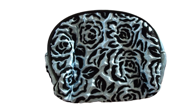 Porte-monnaie satinée bleu et noir