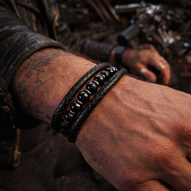 Bracelet Cuir - Onyx Noir