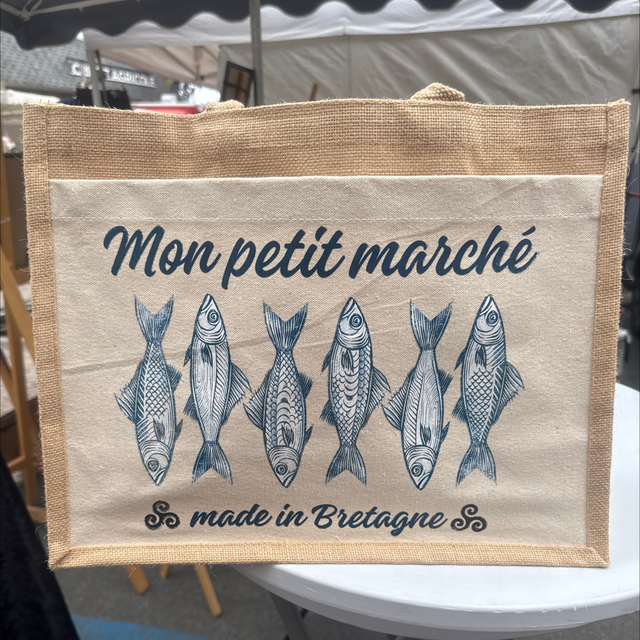 Grand cabas en jute avec poche 