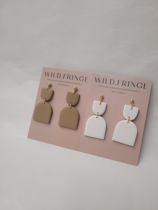 Annie - White Or Beige - Earrings - MP-017