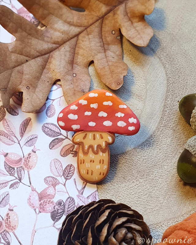 Pins champignon dégradé orange et rose
