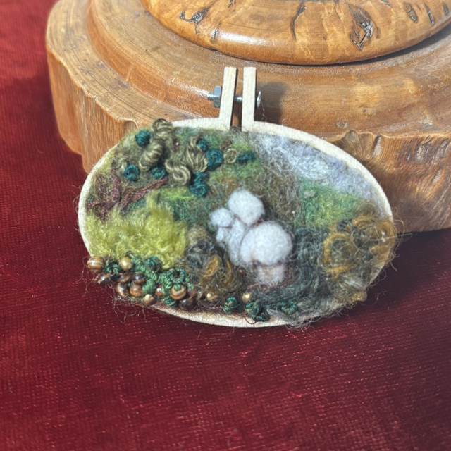 Mushrooms and woodland textures 1 Brooch