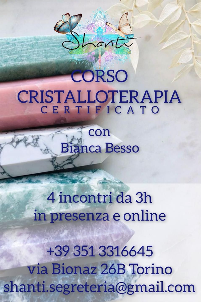 Corso certificato di Cristalloterapia