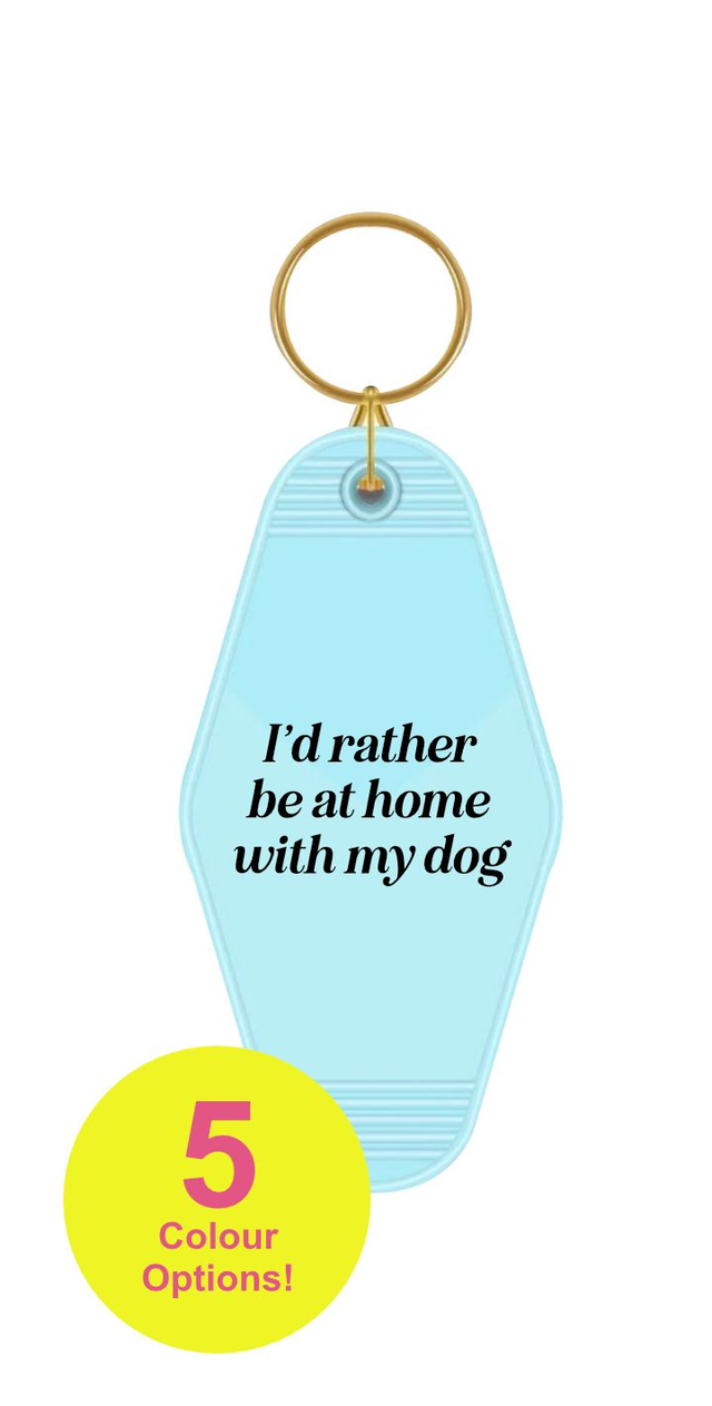 Home With my Dog - Motel Keyring (5 Colour Options) 