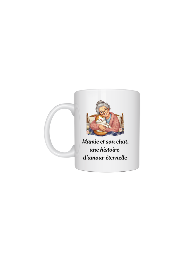 Mug motif mamie et son chat