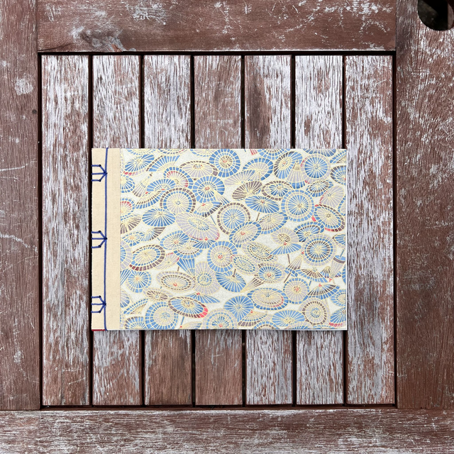 A5 Sketchbook — Gold umbrellas — 120gsm plain paper