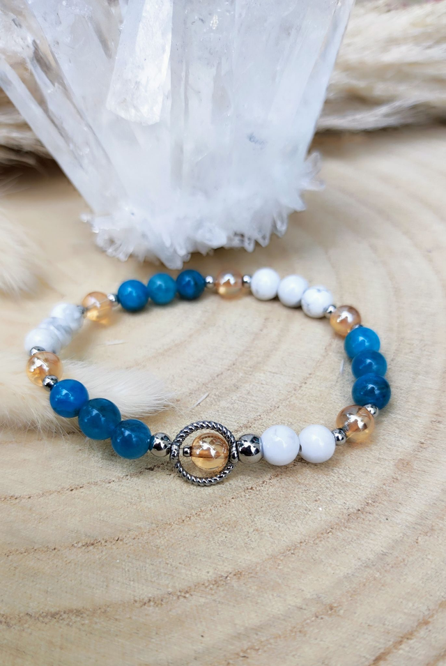 Bracelet Apatite et Howlite