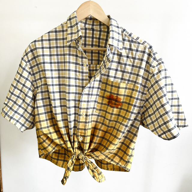 Chemise nouée - carreaux oignon
