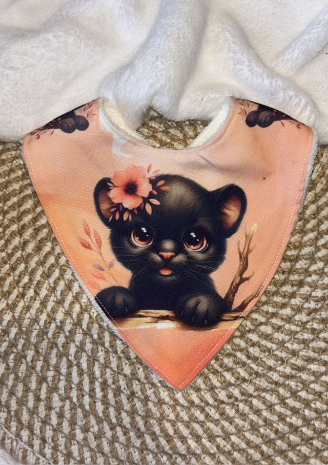 Bavoir bandana panthère 