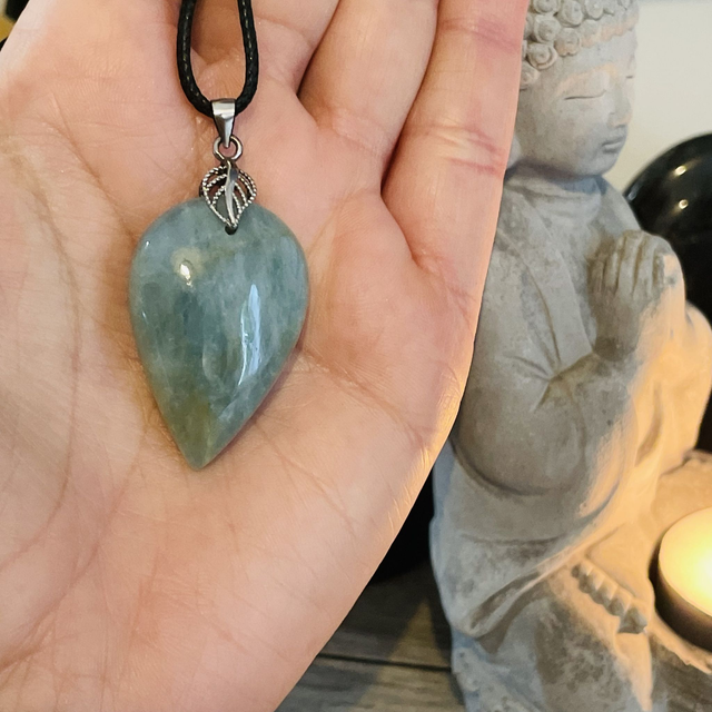 🐬AIGUE MARINE avec bélière en argent 925