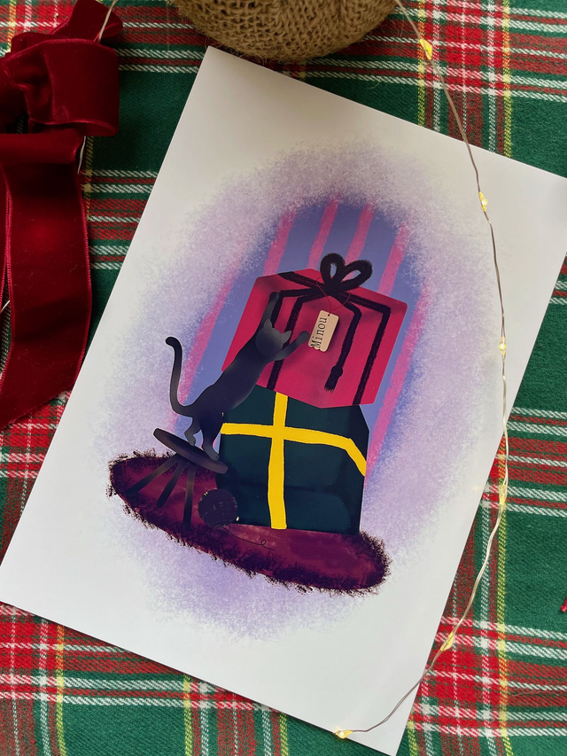 Tirage A5  de Noël - Les cadeaux de Minou