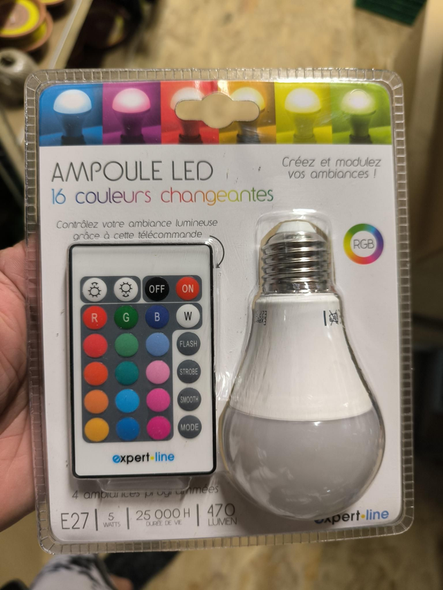 AMPOULE LED E27 16 COULEURS