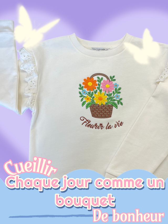 fichier broderie Panier fleurs "Fleurir la vie"- 3 Tailles / 12 Formats