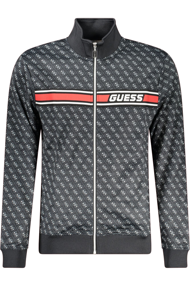 GUESS JEANS FELPA CON ZIP UOMO NERO