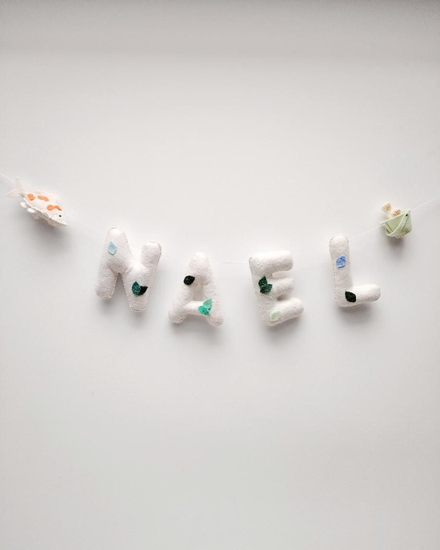 Poisson &amp; pèche - Guirlande prénom personnalisable