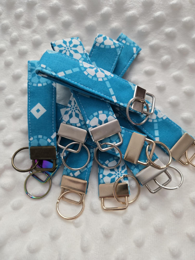 Blue and White Keyring 