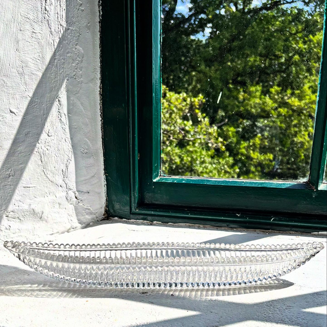 Victorian Clear Pressed Glass Posy Flower Display Boat