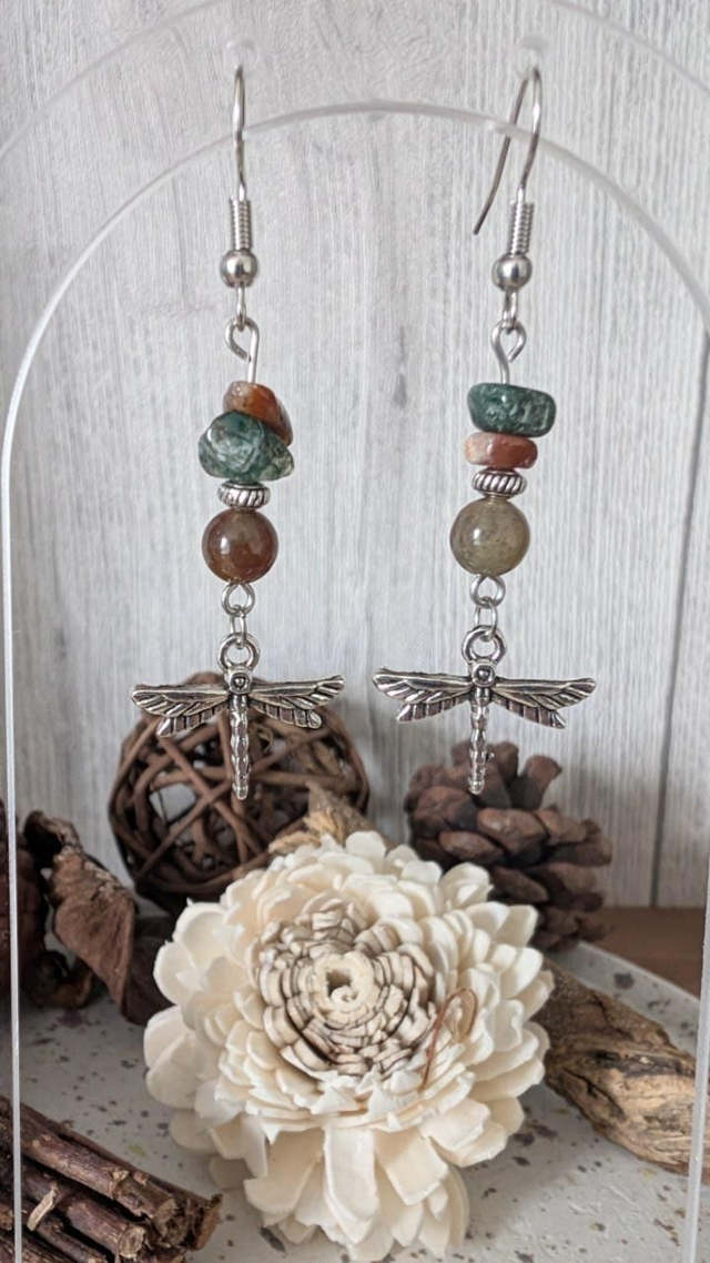 Boucles d'oreilles Agate indienne 