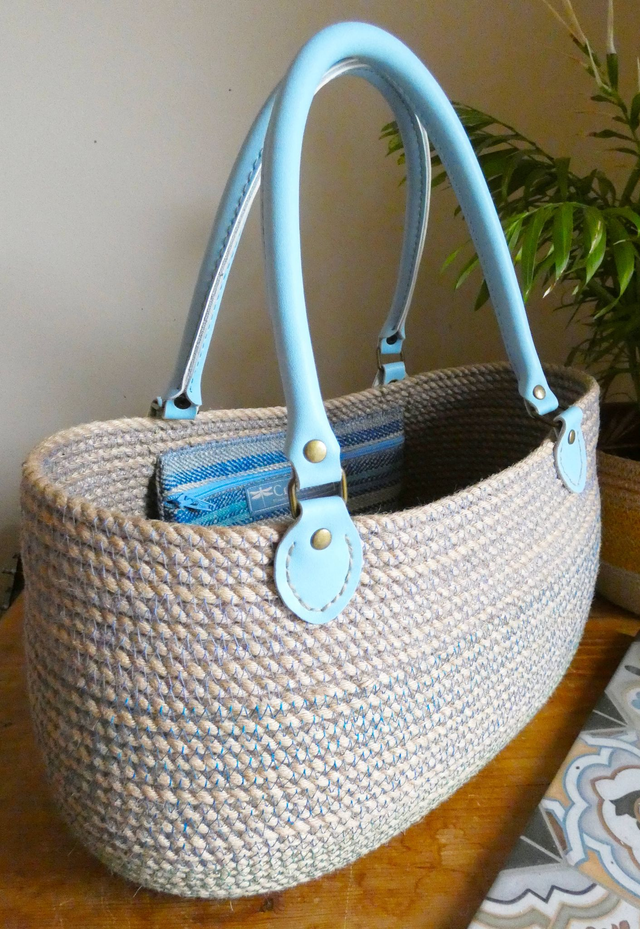 SOLD - Barley twist handbag basket - other colours to order