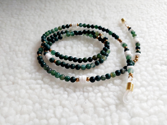 Cordon à lunettes en agate mousse 