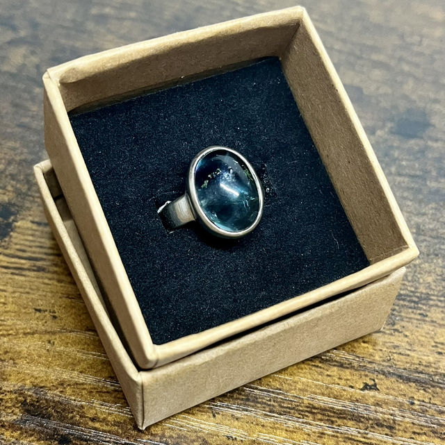 Bague en argent et Fluorite - Taille 54