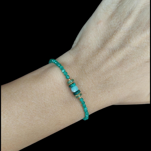 Bracelet Énergies Naturelles – Agate, Amazonite, Malachite &amp; Aventurine