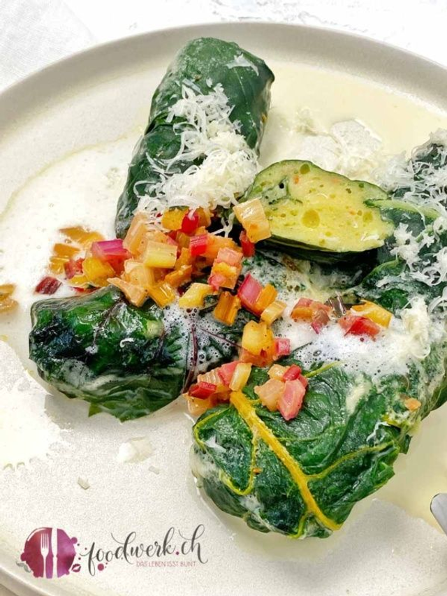 5 Stück Vegetarische Capuns mit Sauce im Beutel