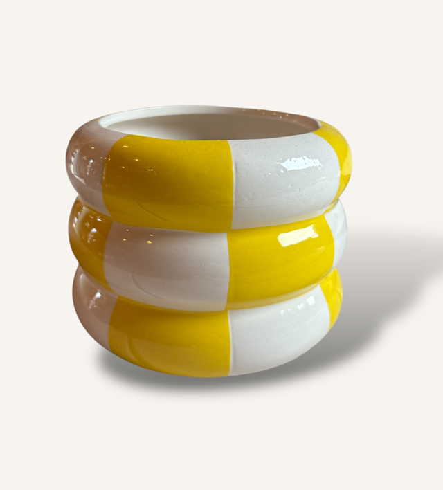 Yellow Checked Planter