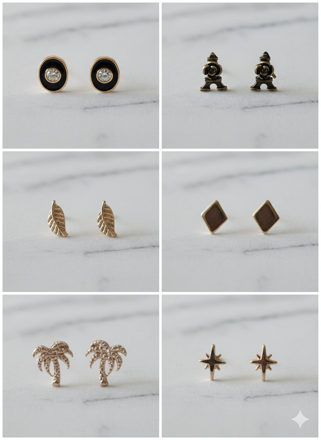 Boucles d'oreilles clous doré