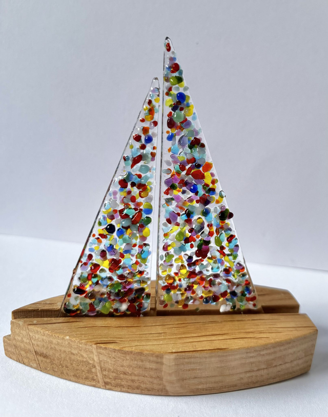 Boat with Muticoloured Frit (Mini)