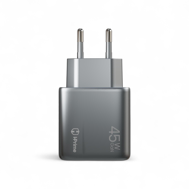 Carregador de Parede HPrime Pulse45 45W 1 USB-C 1 USB-A Grafite