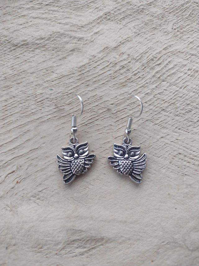 Owl silver earrings 