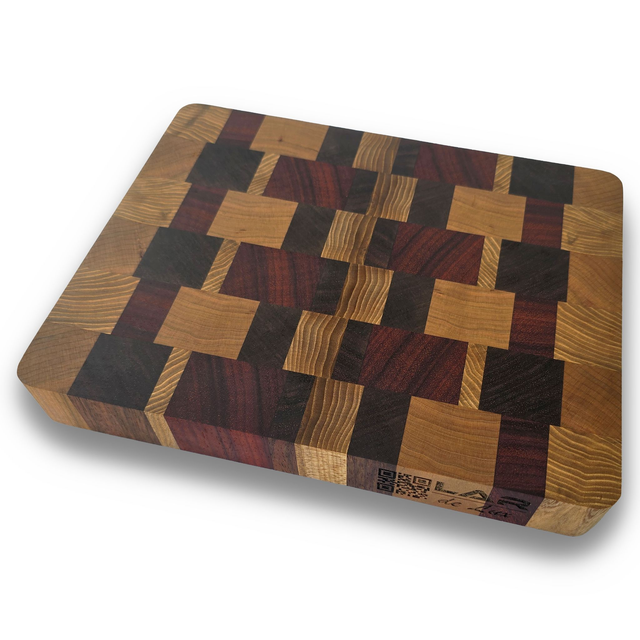 Sztorcowa deska do krojenia 30x23,5x3,9cm Bodo Czereśnia Paduk Wiąz