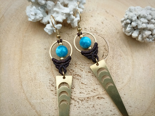 Boucles d'oreilles « Comètes » ~ Coloris & pierre au choix