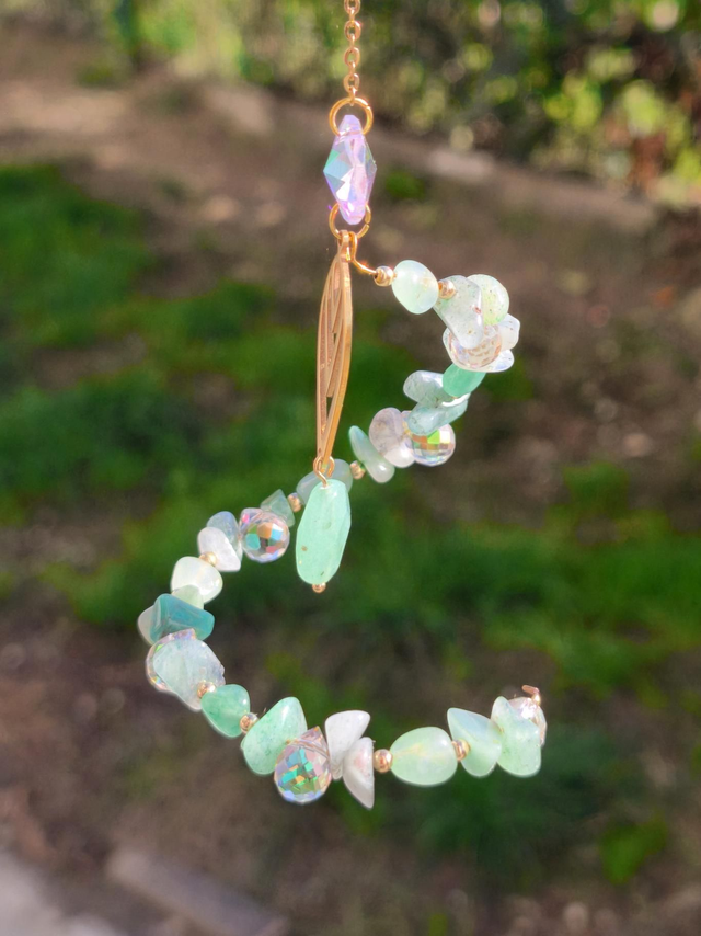 Attrape-soleil ÉCLAT DE SYLVE — aventurine verte et cristal de roche