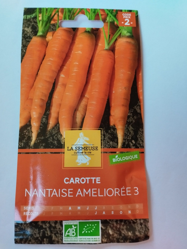 Carotte Nantaise améliorée 3 BIO