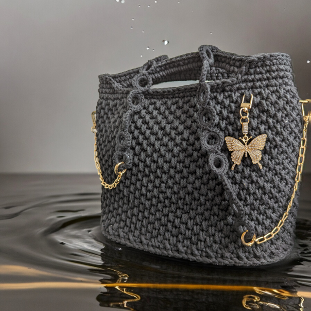 Sac Noir Papillon Doré