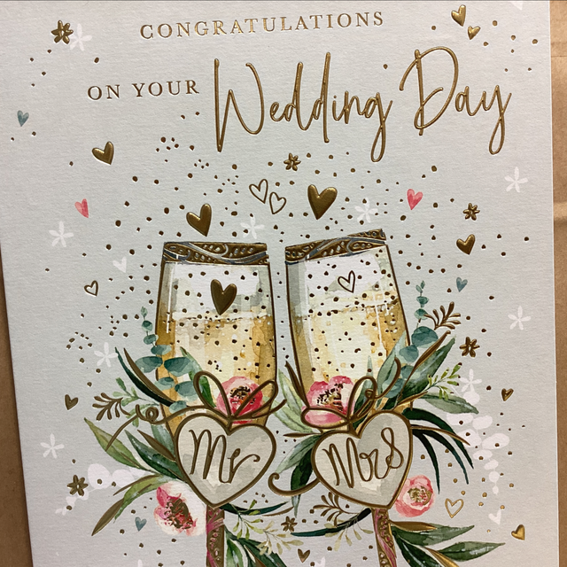 Wedding Day - Mr and Mrs Wine Glasses WW