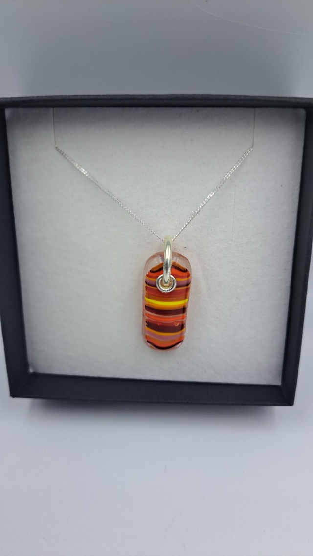 Orange striped pendant 